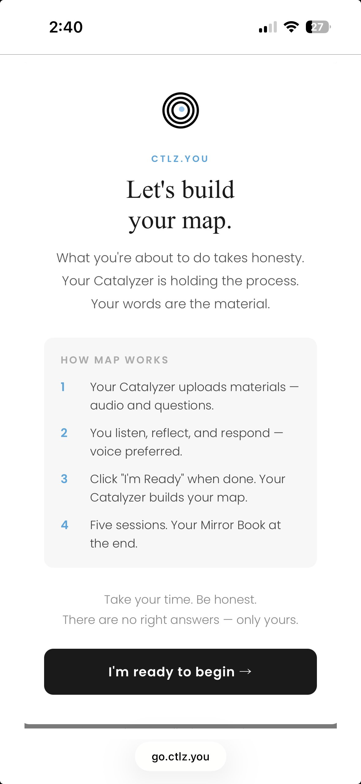 MAP welcome screen